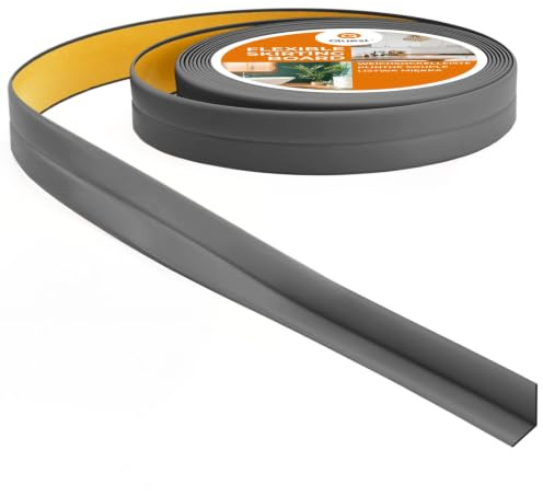 Quest Golvlist PVC självhäftande 10x10mm flexibel vattentät – grafit, 5 m | Smal böjbar sockellist för kök och badrum, UV-beständig, dekorativ täcklist, enkel att klippa