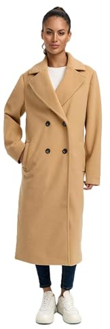Navahoo Övergångskappa för kvinnor (XS-3XL) – elegant kappa med , rock i trenchcoat stil, varm jacka för kvinnor – N052, Kamel, M
