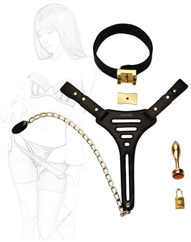 TRQOYTU Cintura Di Castità Con Tappi Per La Vagina, Tappo Anale, Pantaloni Di Castità, Bondage Sexy, Castità, Lucchetti Di Castità, Fetish Per La Castità, Bondage Estremo,Giocattoli Sessuali Erotici