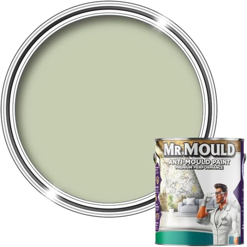 Mr Mould Anti Damp Paint 1L Sage Green – Long Lasting Wall & Ceiling Paint - Damp Seal Protection - Prevents Mould, Mildew & Condensation - Washable, Easy to Apply & Quick Drying Finish