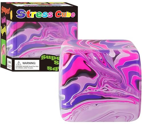 Cubo Pink Anti-Estrés, Juguete Sensorial para Apretar para Adultos y Niños, Cubo Reutilizable de Subida Lenta para Ansiedad, TDAH, Oficina (1 Unidad)