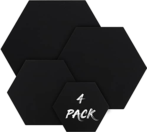 Belle Vous 4 Stk Sechseckige Weiße Leinwand - 4 Verschiedene Größen – Vorgespannte Leinwand-Tafeln - Geeignet für Acryl- und Ölmalerei sowie zum Skizzieren und Zeichnen