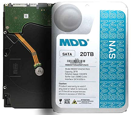 MDD MAXDIGITALDATA (MD20TSATA25672NAS 20TB 7200RPM 256MB Cache SATA 6.0Gb/s 3.5inch Internal NAS Hard Drive (Renewed)