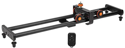 Carrello Scorrevole Elettrico Motorizzato per Fotocamera con Telecomando Wireless, Lunghezza del Binario Regolabile, capacità di Peso di 3 Kg per Fotocamera dello Smartphone