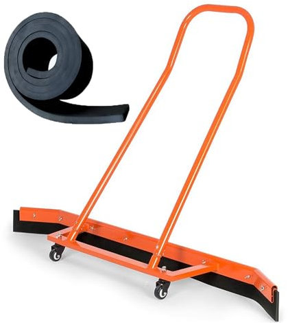 Rubber Broom for Outdoor Floor Heavy Duty, Parking Lot/Yard/Pattern Portable Water Push Sweeper for Concrete/Tile/Wood Floor