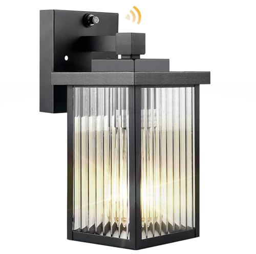 hameso Dusk to Dawn Outdoor Lighting, Waterproof Outdoor Porch Light with Tempered Glass, Outdoor Light Fixture for House Exterior Front Door Garage Patio