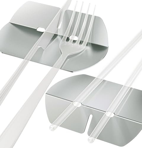 DUDAPRO Messerbank Tisch Besteckablage Edelstahl Stäbchenablage Tischdeko Besteckauflage poliert silber - Wendefunktion, 2 Stück