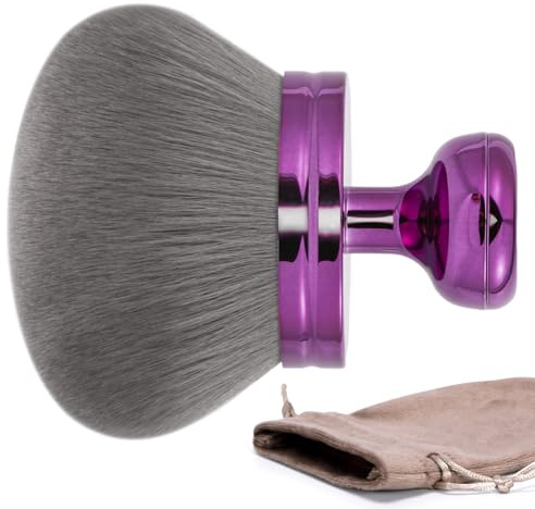 UNIMEIX Extra Large Body Makup Brush for Self Tanner with Drawstring Bag, 3.2 Inch Blend and Blur Body Sunscreen Applicator for Face, Legs, Body, Cream and Foundation (Purple)