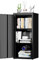 SUPEER Metall Aktenschrank Büro mit Einzeltür,Ordnerschrank 88x40x35 cm, 2 höhenverstellbare Ablagen,Robustes Metallspind für Dokumente, Akten & Bürozubehö(schwarz)