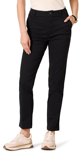 Amazon Essentials Pantaloni Kaki a Gamba Dritta a Vita Alta Slim Donna, Nero, S