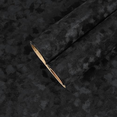 CHIHUT 12x100 Black Velvet Drawer Liner Self Adhesive Velvet Felt Fabric for Drawer Shelf Dresser Removable Thick Black Flocking Contact Paper Peel and Stick Flocking Fabric for Jewelry Box Crafts