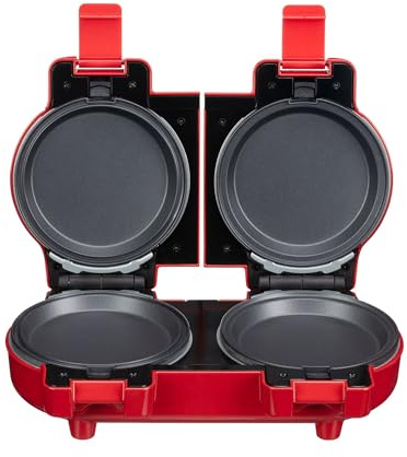 Heat & Eat 2-in-1 Waffle & Pancake Maker, Double Belgian & American Waffle Machine, Mini Non-Stick Waffle Iron, Deep Cooking Plates Savoury Snacks & Desserts