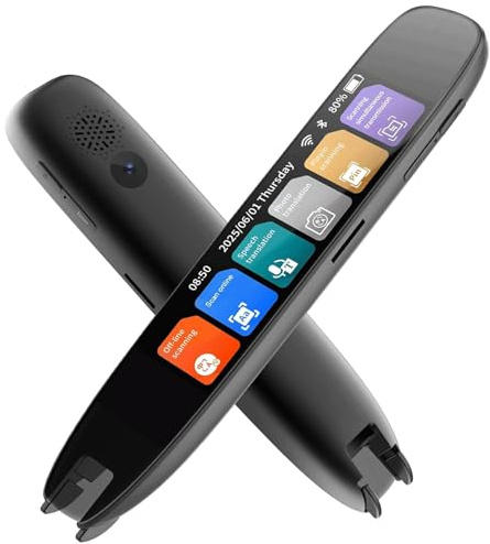 Scan Reader Pen for Dyslexia - 142 Language Translator with Real-Time Text-to-Speech & Scan to Text - Portable Reading Pen Smart Reading Aid for Elderly, Kids & Students