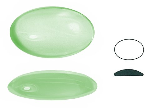 Glass Muggle Stone Rippled Round Edges Oval Approx. 24 x 14 mm Height Approx. 6 mm Opal Green