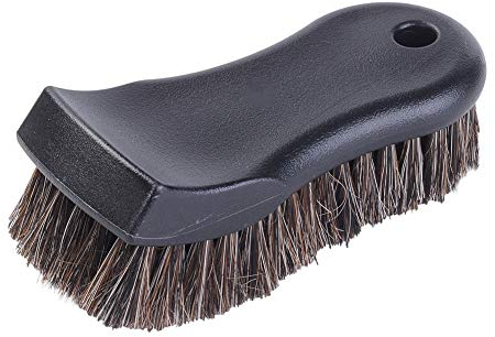 JSCARLIFE Car Cleaning Brush, Soft Horse Hair Detailing Brush Non-slip Handle Wash Vehicle Brush for Rim Chassis,Radiator Grille,Engine,Sofa Leather Fabric Cleaning