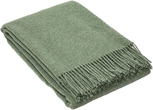 Wolldecke 140x200, 100% Schurwolle, warme & langlebige Decke, weiche Wohndecke Wolle, kuschelige Decke Wolle für Sofa & Bett, Hochwertige Schurwolldecke mit Fransen - Nostra ZELANDIA Wool Blanket