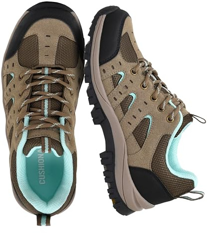 CUSHIONAIRE Brig Womens Hiking Shoes, Supportive Trail Shoes for Women with Waterproof Protection and Arch Support