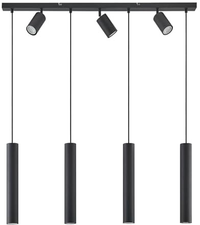 Ceiling Light 'Sanad' dimmable (Modern) in Black Made of Metal for e.g. Living Room & Dining Room (7 Light Sources, GU10) from Lindby | Pendant Lighting, lamp, Hanging lamp, lamp, Ceiling lamp