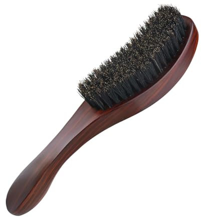 Boar Bristle Hair Brush Hair Brush Men Boar Bristle Brush Boar Bristle Brush Suitable for Both Men and Women, Suitable for Hair, Beard and Scalp Massage and Cleaning (Reddish Brown)