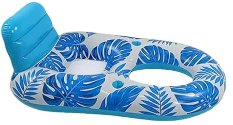 Sillón flotante para piscina - Flotador de agua reclinable inflable con portavasos, tumbona flotante para piscina para adultos | Versátil tumbona inflable para fiesta en la playa y patio trasero, bals
