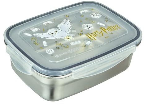 Undercover - Boîte à déjeuner Harry Potter avec joint en caoutchouc - En acier inoxydable - Capacité de 550 ml - Boîte à sandwich pour enfants - Boîte à déjeuner pour enfants