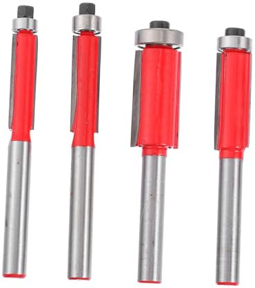SHINEOFI 4 Piezas Brocas de Enrutador para Acabado de Herramienta de Fresado de Alta Cortadores de Recorte para Carpintería Compatible con Vástago