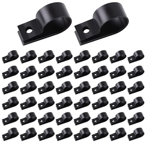 50 st nylon R-typ kabelklämmor (19 mm)