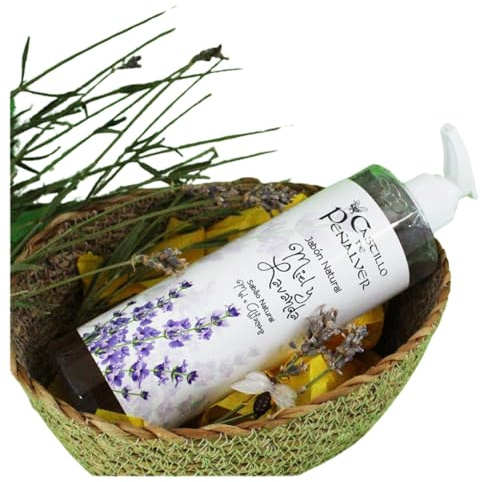 CASTILLO DE PEÑALVER - Jabón Líquido Natural de Miel y Lavanda (400 ml) - Hidratante y Relajante para Manos y Cuerpo - pH Neutro y Sin Irritación