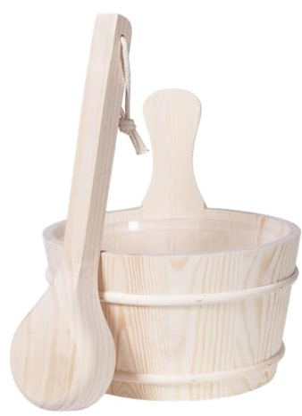 kesurpae Bastuhink i naturträ. Njut av spa-upplevelser med eleganta tillbehör, hantverksmässigt eller rund träkruka/planter. Vänligen placera hinken på en ventilerad plats