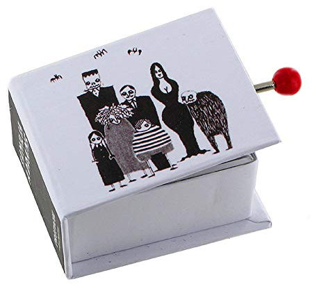Hand-cranked Music Box/Musical Box Made of Illustrated Cardboard in The Shape of a Book with 18-Note Musical Mechanism - The Addams-Family - Main Theme (Vic Mizzy)