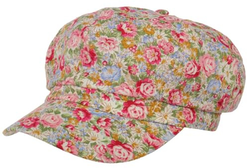Lipodo Little Flowers Balloon Cap Floral Design 100% Cotton Womens Summer Green S (55-56 cm)