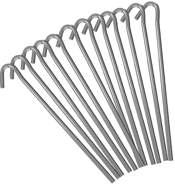 Green Haven Robuste Zeltheringe – 50 Stück, 22,9 cm, langlebige verzinkte Stahl-Erdspieße, rostbeständige Zeltheringe, Metall, strapazierfähig, für Camping, Pavillons, Wandern und Outdoor