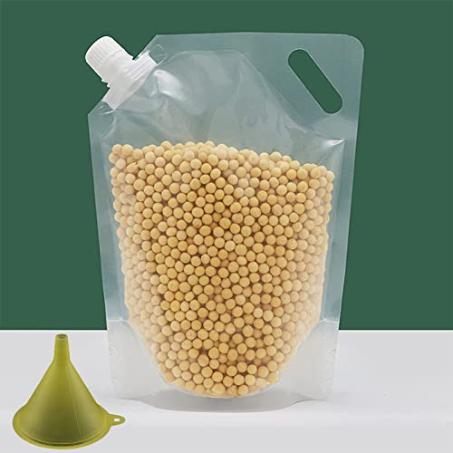 Lot de 10 sacs de rangement multigrains avec bec verseur, sac scellé étanche à l'humidité, sacs d'emballage hermétiques transparents refermables pour aliments, stockage de liquides (1L)