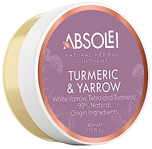 Absolei Hämorrhoiden Salbe, Natürliche Salbe gegen Brennen, Juckreiz und Beschwerden mit Weißer Schafgarbe, Sumach und Kurkuma, 40 ml