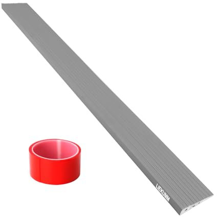LIEKUMM Rampa per soglia da porta in PVC, altezza 2 cm, portata 800 kg, rampa per soglia della porta, per interni ed esterni, per sedie a rotelle elettriche, passeggini, garage, grigio