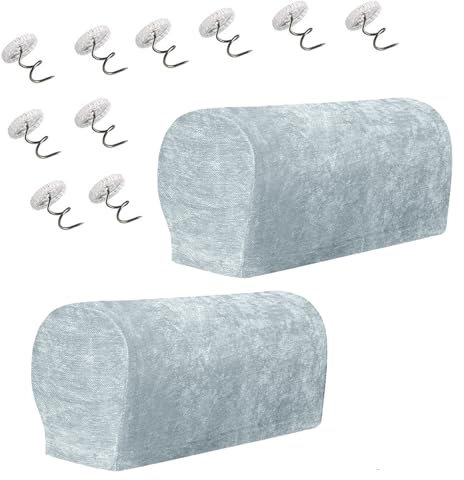 Niuoppy Armrest Covers Set of 2, Arm Covers for Sofa and Chair, Sofa Arm Protector with 10 Twist Nails (Size 2)