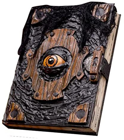 Onda ögat Spellbook halloween – häxans förtrollande bok dekoration, Grimoire of The Damned Prop | Onda ögat bok trolla bok häxa dekoration, handgjord svart trollbok läskig säsongsrekvisita-konst