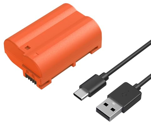 SMALLRIG EN-EL15C Batteri 2400mAh USB-C Kamerabatteri för Nikon Z6 III, Zf, Z8, Batteri för Nikon Z7, Z6, Z7 II, Z6 II, Z5, D850, D810, D810A, D7080, D67080, D67080, D670, D500, Orange - 4966