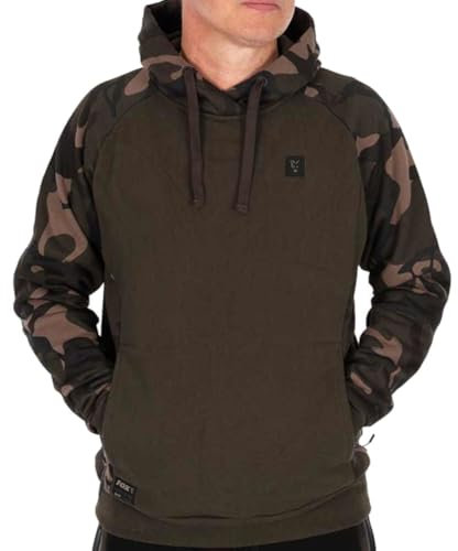 Fox Khaki/Camo Pullover Premium Hoodie - Angelpullover, Pullover für Angler, Angelbekleidung, Größe:L