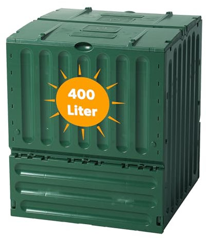 Yoursol Eco-King Komposter für den Garten, 400 L, Schnellkomposter Kunststoff grün, Composter Garten, Kompostierer Garten, Kompostierung & Gartenabfall