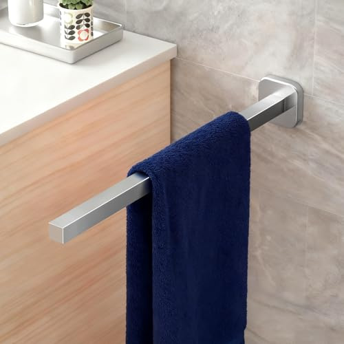 JS Handtuchhalter Bohren Handtuchstange SUS304 Edelstahl,Badhandtuchhalter Eckig Rostfrei Badetuchstange Einarmig für Bad und Küche