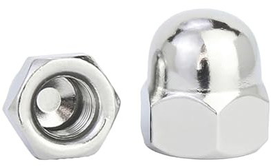 QANCEN 5 Pcs M12 Nuts,Dome Cap Nuts,304 A2 Stainless Steel DIN 1587 | Acorn Thread Hex Caps,Metric Hex Nuts for Bicycles,Screws,Furniture,Bolts