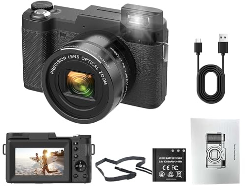 Cámaras Digitales Fotografía, Cámara Digital Zoom Óptico 40X Y Resolución 4K Portátil Con Cable De Carga