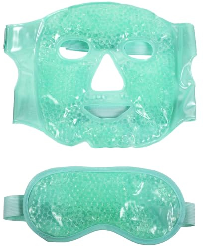 GAROZATION Maschera gli Occhi Gel Refrigerante e Compressa Calda Riutilizzabile, Design a Pallina in Pvc e Tessuto Morbido, Adatta per Viso e Relax Notturno Colore Casuale