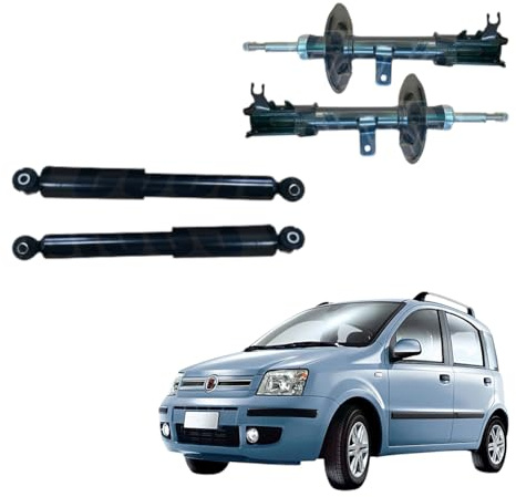 Kit 4 Ammortizzatori Anteriori e Posteriori per PANDA (169) dal 2003 al 2012 - Set Completo Sospensioni a Gas per Seconda Serie - Compatibili, Non Originali