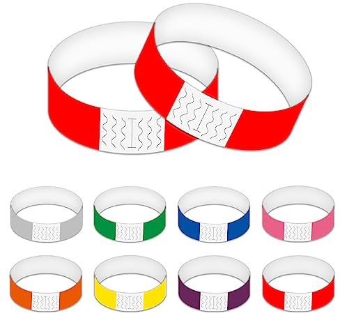 160 st armband för evenemang 3/4 tum pappersarmband färgade vattentäta evenemang armband neon engångsinträde armband pappersarmband för evenemang musik festival fest konserttävling – 8 färger