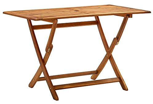 ZENFEKU Möbel – Klappbarer Gartentisch 120 x 70 x 75 cm, massives Akazienholz – Gartenmöbel