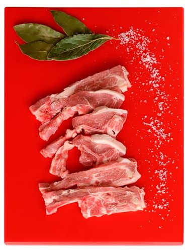 CHEFZOCO Tabla de corte profesional, Tabla de picar, Tabla de cocina, Tabla para alimentos, Tabla antibacteriana, Polietileno, No deja sabor ni olor, Antibacteriana, 40 x 30 x 1.5 cm, Rojo