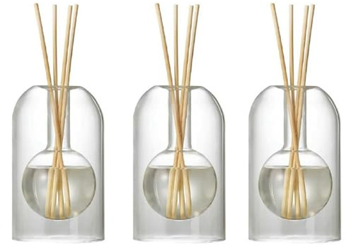ClAZTyict 3X Storage Containers Diffuser Bottles Aromatherapy Diffuser Bottle Modern Diffuser Glass Bottle,A