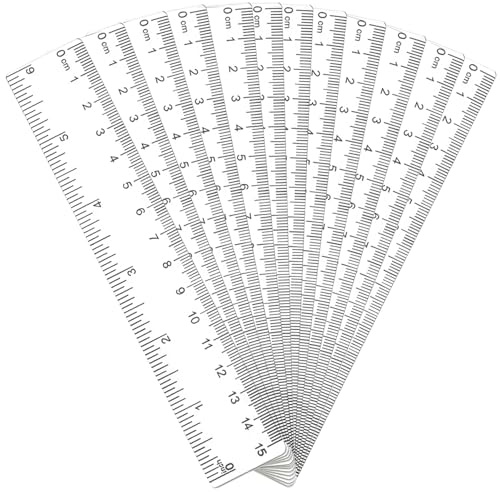 OWLKELA 12 Stück Kunststoff Lineal 15cm/ 6 Zoll, Transparentes Messlineal aus Kunststoff mit Doppel-Skala in Zoll & Zentimeter, Flexibel & Präzise, Kleines Lineale für Studenten, Lehrer, Büro & Schule